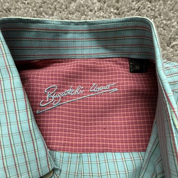 Bugatchi UOMO Button Up Men's SZ XL Short Sleeve Rayon Blend Pocket - Picture 2 of 10